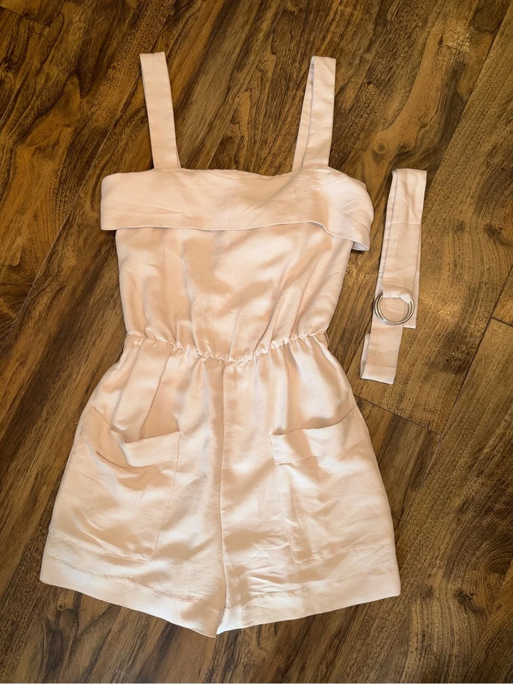 H&M Tan Linen Romper with Belt